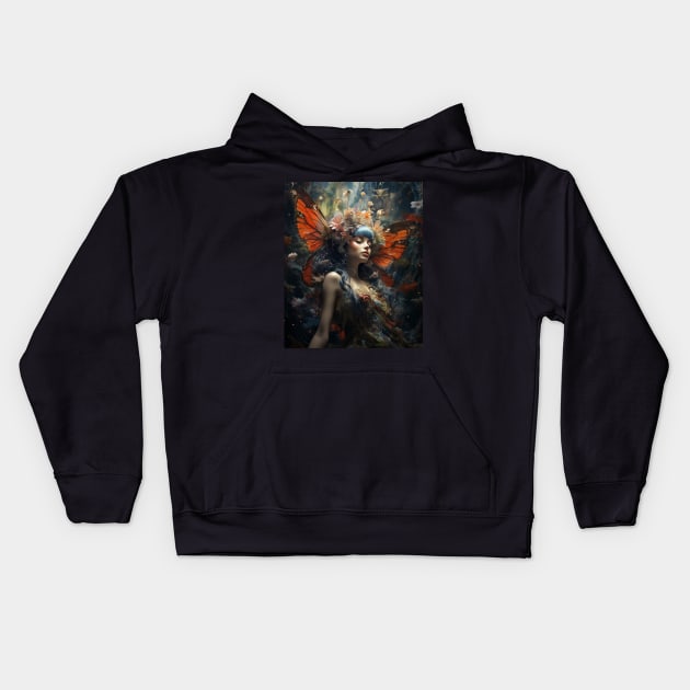 Grunge Fairycore Aesthetic Goth Fairy Core Forest Fae Kids Hoodie by Spit in my face PODCAST